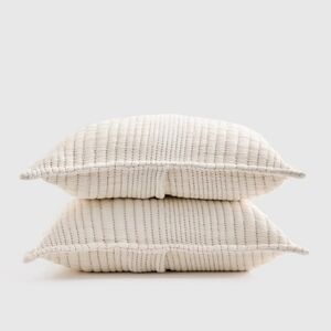NWOT! Quince Organic Channel Matelasse Undyed King Shams (Pair)